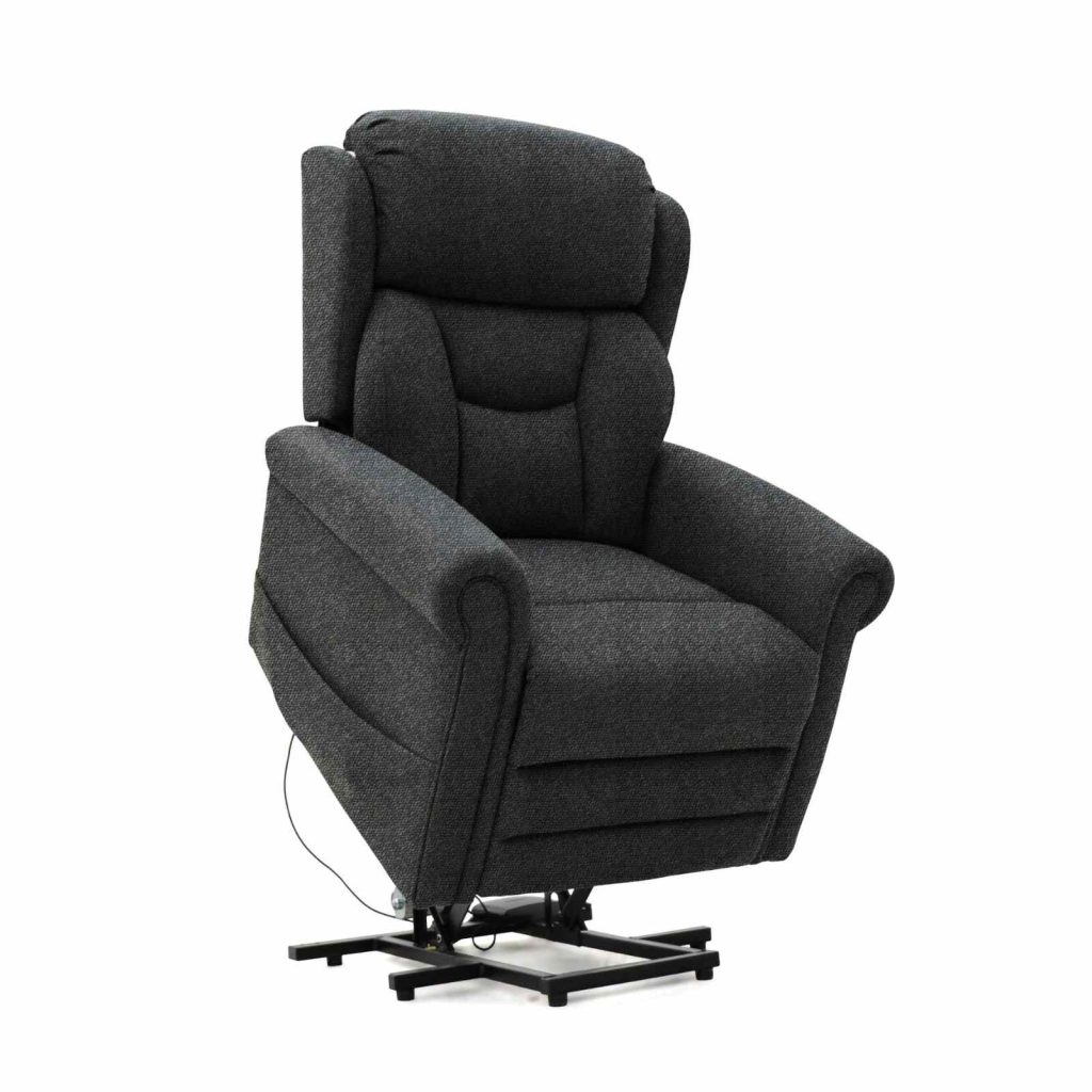 Reclining fabric armchair